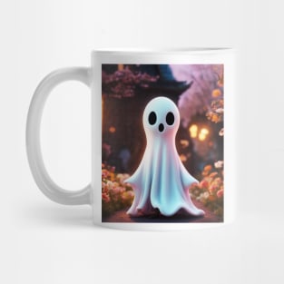 Spooky Halloween Floral Ghost with a Cute Face Mug